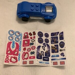Blue Toy Car with Sticker Set
